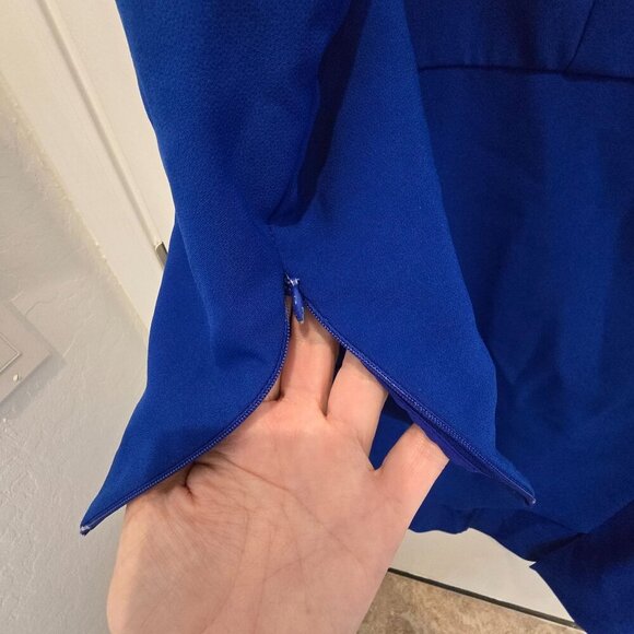 Sachin&Babi Blue Patrizia Bateau Asymmetrical Holiday Midi Sheath Dress Size 14 - Picture 13 of 16